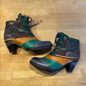 Socofy Bohemian Brocade Women’s Bootie Sz 37